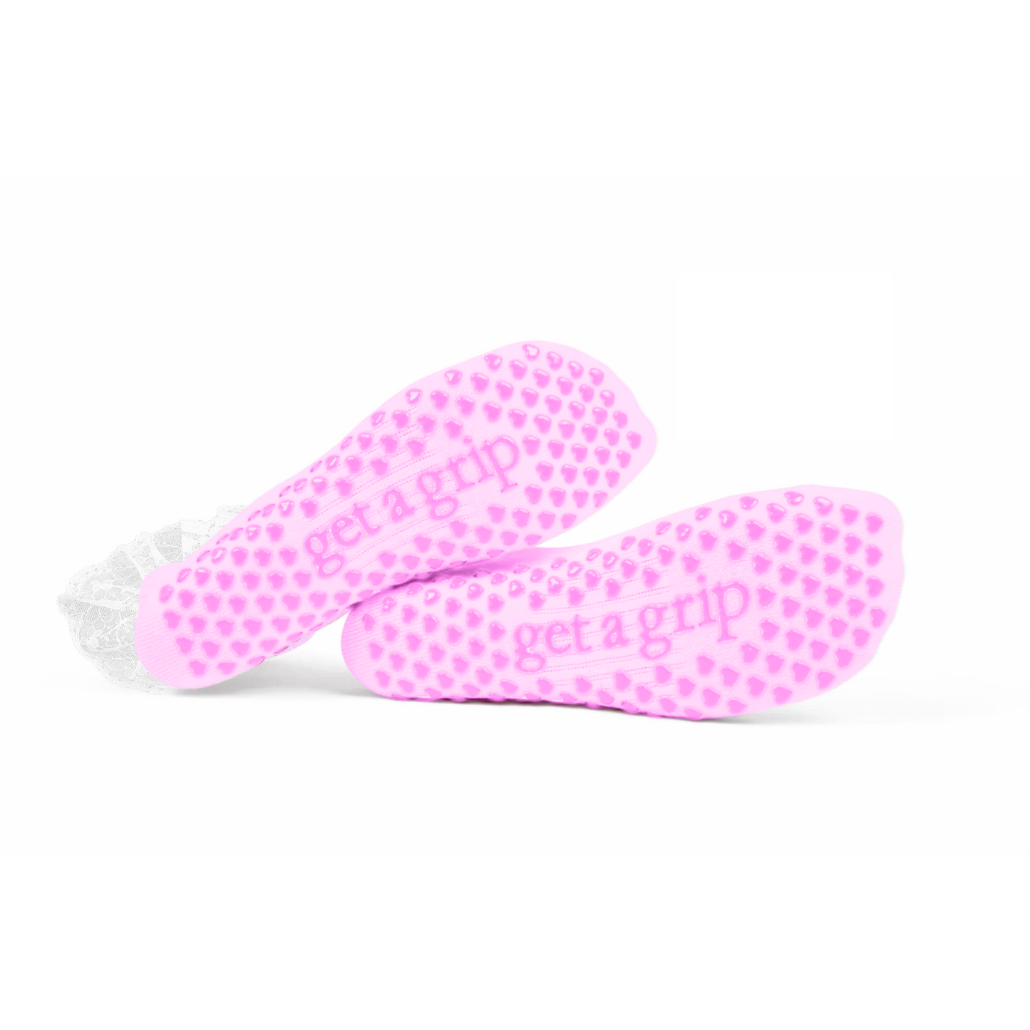 Pink Lace Grippy Socks
